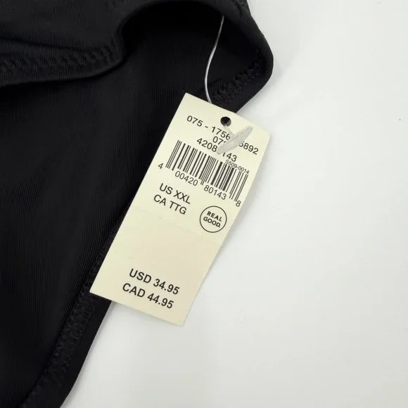 Aerie High Waisted Full Coverage Cross Waist Swim Bottoms Black XXL - Picture 3 of 12